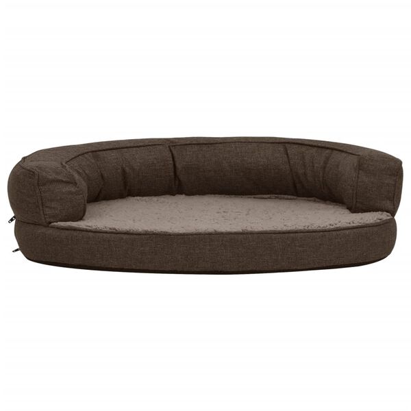 vidaXL Matelas de lit ergonomique de chien 90x64 cm Polaire Marron