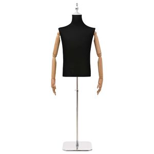 vidaXL Mannequin r&eacute;glable de 170 &agrave; 218 cm avec socle Homme PP Noir