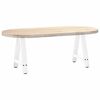 vidaXL Pieds de table basse en forme de A, 2 pi&egrave;ces, blanc, 38 x (42-43) cm, acier