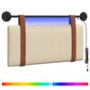 vidaXL T&ecirc;te de lit suspendue Avec lumi&egrave;re LED Cr&egrave;me PU antique