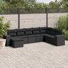 vidaXL Salon de jardin 8 pcs avec coussins noir r&eacute;sine tress&eacute;e