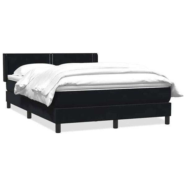 vidaXL Sommier &agrave; lattes de lit avec matelas noir 160x220 cm velours