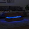 vidaXL Table basse avec lumières LED chêne marron 90x50x40 cm