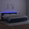 vidaXL Sommier &agrave; lattes de lit avec matelas LED Bleu fonc&eacute; 200x200 cm