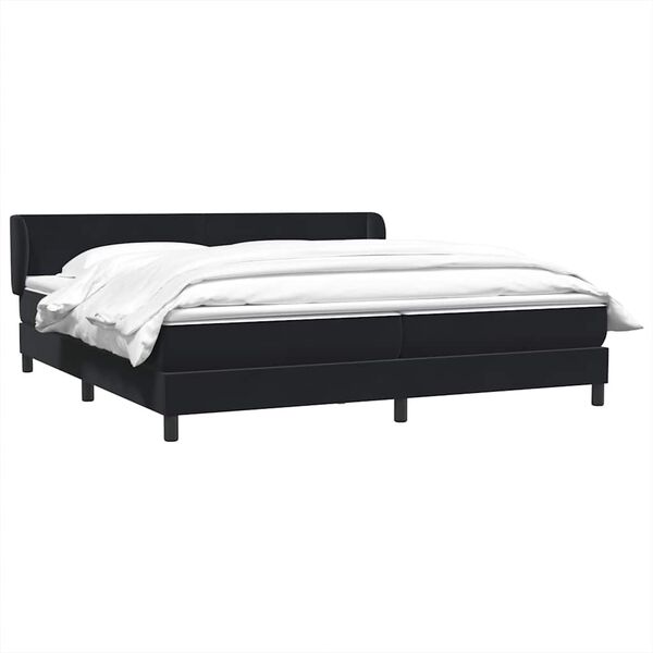 vidaXL Sommier à lattes de lit avec matelas noir 180x220 cm velours