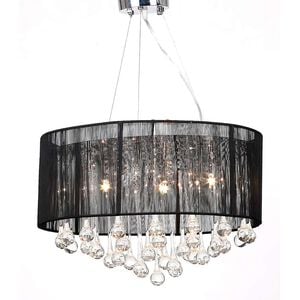 vidaXL Lustre avec 85 cristaux Noir