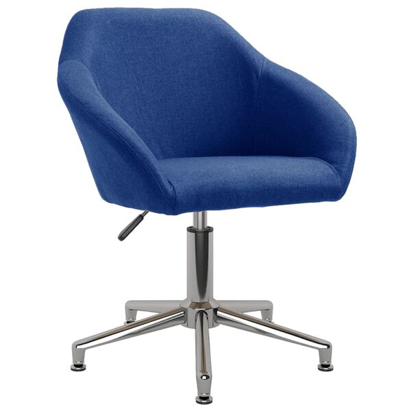 vidaXL Chaise pivotante de bureau Bleu Tissu