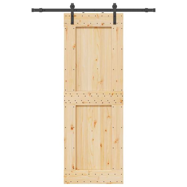 vidaXL Porte coulissante et kit de quincaillerie 80x210 cm pin massif