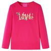T-shirt enfants &agrave; manches longues rose vif 140