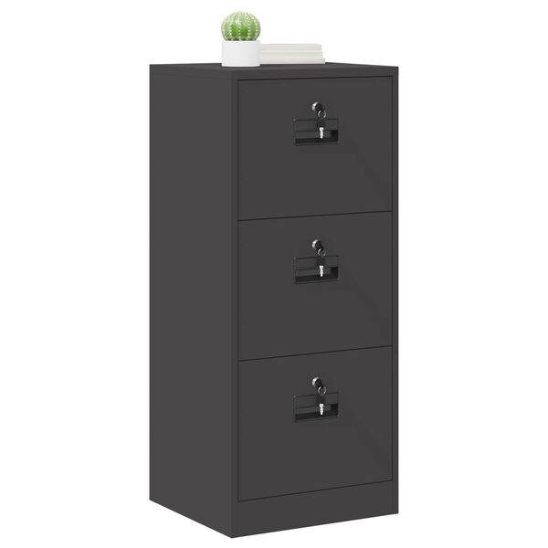 vidaXL Cabinet de Dossier avec tiroir Noir 45,5 x 42 x 106,5 cm