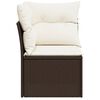 vidaXL Canapé d'angle de jardin avec coussins marron résine tressée