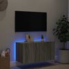 vidaXL Meuble TV mural avec lumi&egrave;res LED sonoma gris 80x35x41 cm