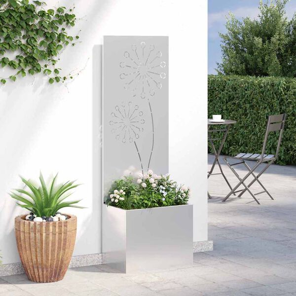 vidaXL &Eacute;cran de confidentialit&eacute; de jardin Fretwork Argent&eacute; 50 x 140 cm