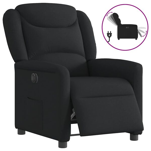 vidaXL Fauteuil inclinable &eacute;lectrique Noir Tissu