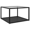 vidaXL Table basse Transparent et noir 60x60x35 cm Verre trempé