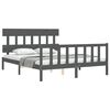 vidaXL Cadre de lit sans matelas gris bois de pin massif