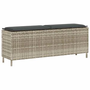 vidaXL Banc de jardin coussin gris clair 110x30x40,5 cm r&eacute;sine tress&eacute;e