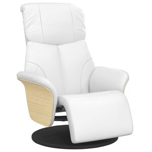 vidaXL Fauteuil inclinable avec repose-pieds blanc similicuir