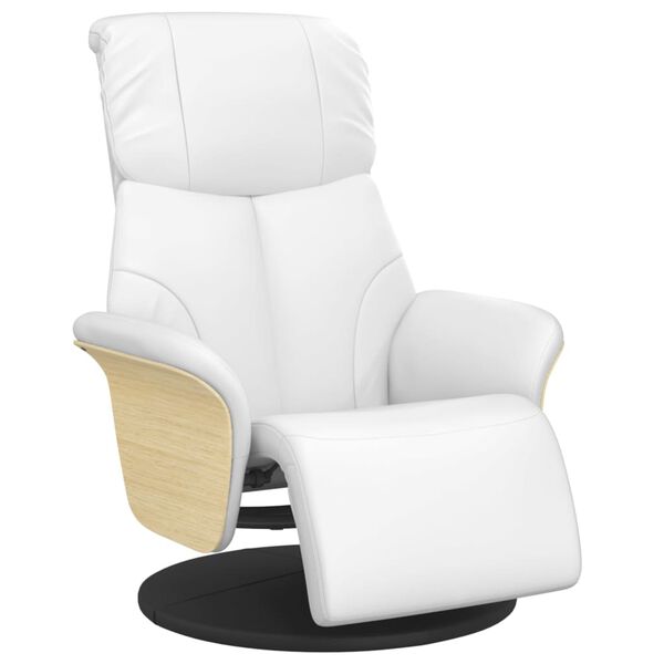 vidaXL Fauteuil inclinable avec repose-pieds blanc similicuir