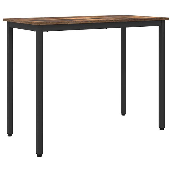 vidaXL table Ch&ecirc;ne fum&eacute; 100 x 50 x 76,5 cm Bois d'ing&eacute;nierie et acier