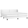 vidaXL Sommier à lattes de lit avec matelas Blanc 200x200cm Similicuir