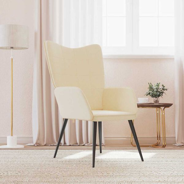 vidaXL Chaise de relaxation Crème Tissu