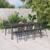 vidaXL Ensemble &agrave; manger de jardin 9 pcs anthracite acier