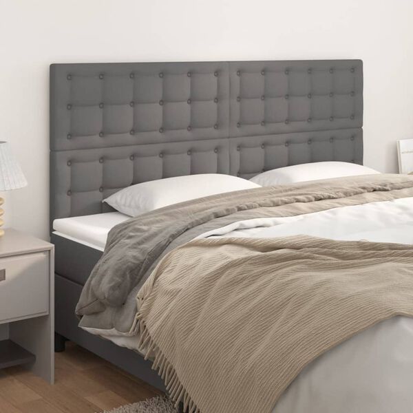vidaXL T&ecirc;te de lit Gris 200x5x118/128 cm Similicuir