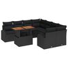 vidaXL Ensemble de canap&eacute; de jardin 9 pc Noir Poly rotin