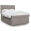 vidaXL Sommier &agrave; lattes de lit avec matelas Taupe 140x190 cm Tissu
