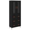 vidaXL Buffet avec &eacute;tag&egrave;re 2 pc Ch&ecirc;ne noir 69,5 x 34 x 180 cm
