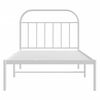 vidaXL Cadre de lit m&eacute;tal sans matelas et t&ecirc;te de lit blanc 107x203 cm