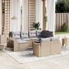vidaXL Salon de jardin 11 pcs avec coussins beige r&eacute;sine tress&eacute;e