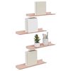vidaXL &Eacute;tag&egrave;re flottante 4 pcs Rose 40 x 8,5 x 2,5 cm Acier