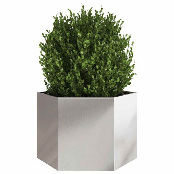 vidaXL Jardinière hexagone 69x60x45 cm acier inoxydable