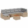 vidaXL Ensemble de canap&eacute; de jardin 8 pc Beige Poly rotin