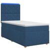 vidaXL Lit boxspring avec matelas Bleu 90 x 190 cm Tissu