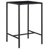 vidaXL Table de bar de jardin Noir 70x70x110cm R&eacute;sine tress&eacute;e et verre