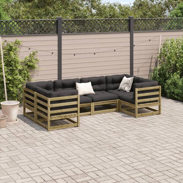 vidaXL Salon de jardin 6 pcs bois de pin impr&eacute;gn&eacute;