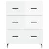 vidaXL Buffet Blanc brillant 69,5x34x90 cm Bois d'ingénierie