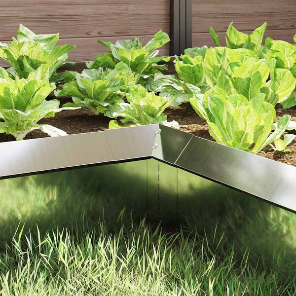 vidaXL Cl&ocirc;ture &agrave; escargots 4 pcs Argent 10 x 10 x 25 cm