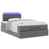 VidaXL Lit ottoman avec matelas & LED gris 120x190cm similicuir