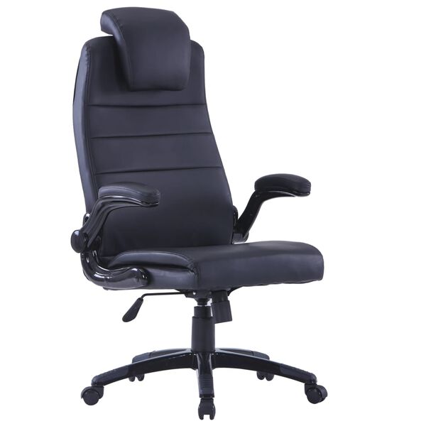 vidaXL Chaise r&eacute;glable pivotante Similicuir Noir