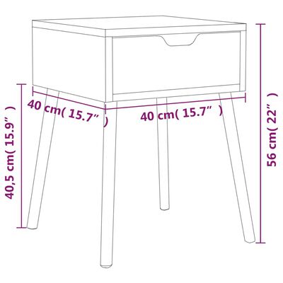 vidaXL Tables de chevet 2 pcs Gris 40x40x56 cm Aggloméré