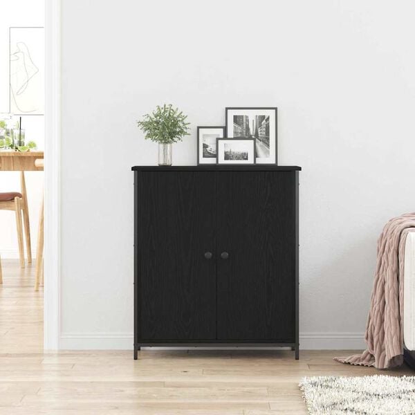 vidaXL Buffet Ch&ecirc;ne noir 70 x 30 x 80 cm Bois d'ing&eacute;nierie