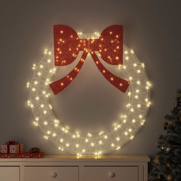 vidaXL Couronne avec 150 LED Blanc chaud 120 cm Acrylique