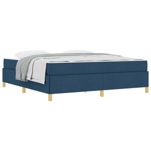vidaXL Cadre de lit avec matelas Bleu 180 x 200 cm tissu