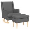 vidaXL Fauteuil avec pouf 2 pc Gris fonc&eacute; Tissu