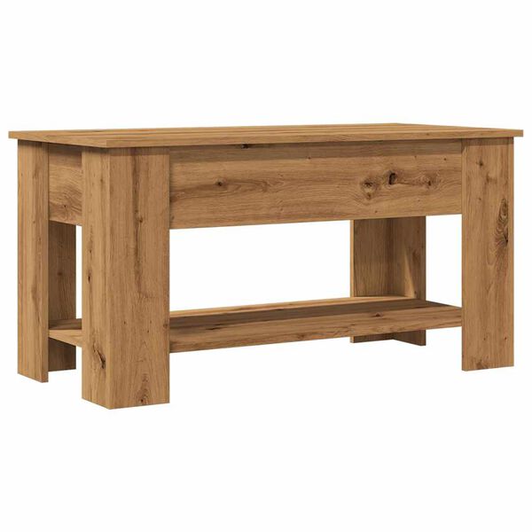 vidaXL Table basse ch&ecirc;ne artisanal 101x49x52 cm bois d'ing&eacute;nierie
