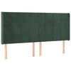 vidaXL T&ecirc;te de lit &agrave; LED Vert fonc&eacute; 163x16x118/128 cm Velours
